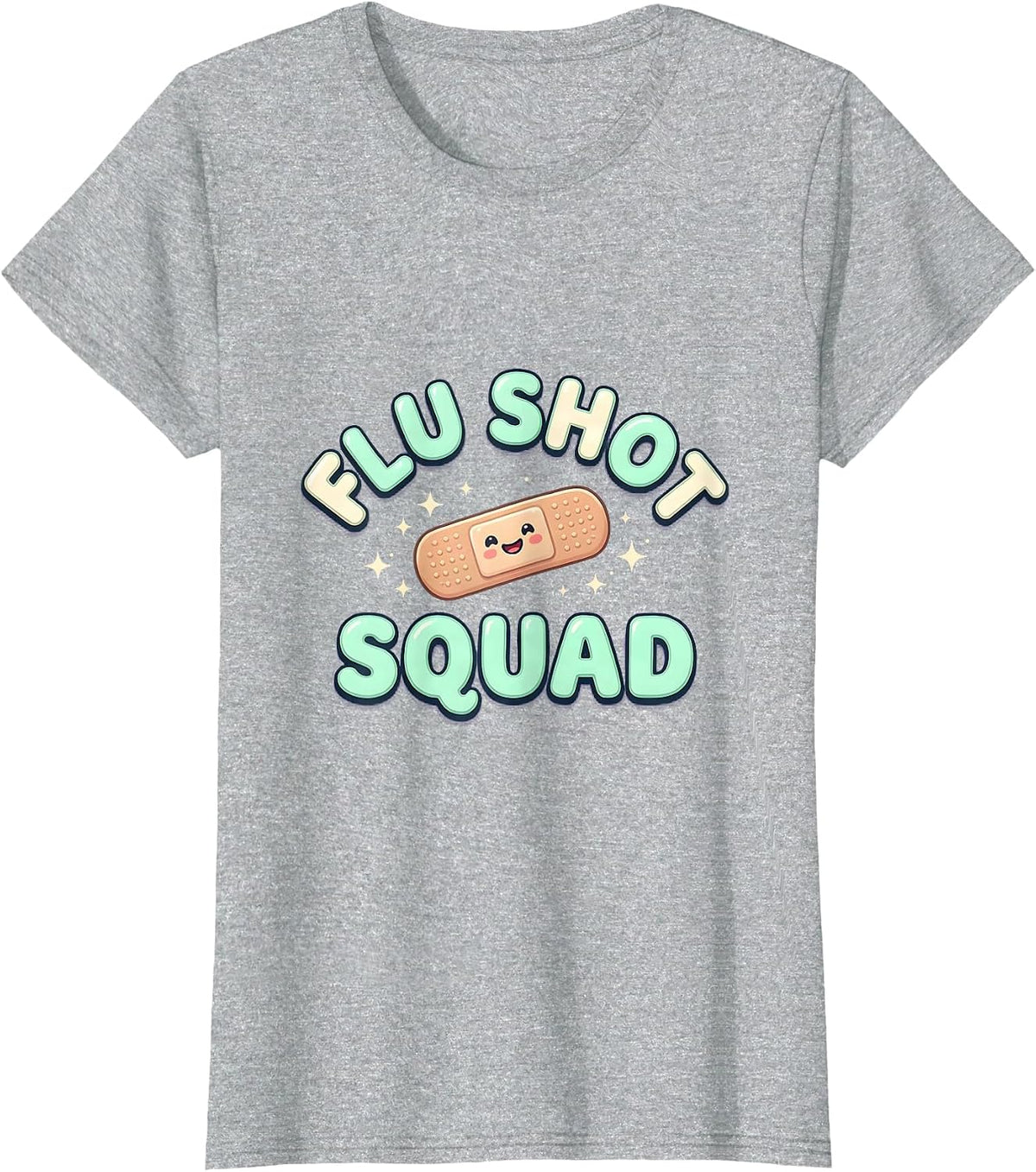 Flu Shot Squad Cute Nurse Doctor Vaccine Humor T-Shirt - Heather Grey
