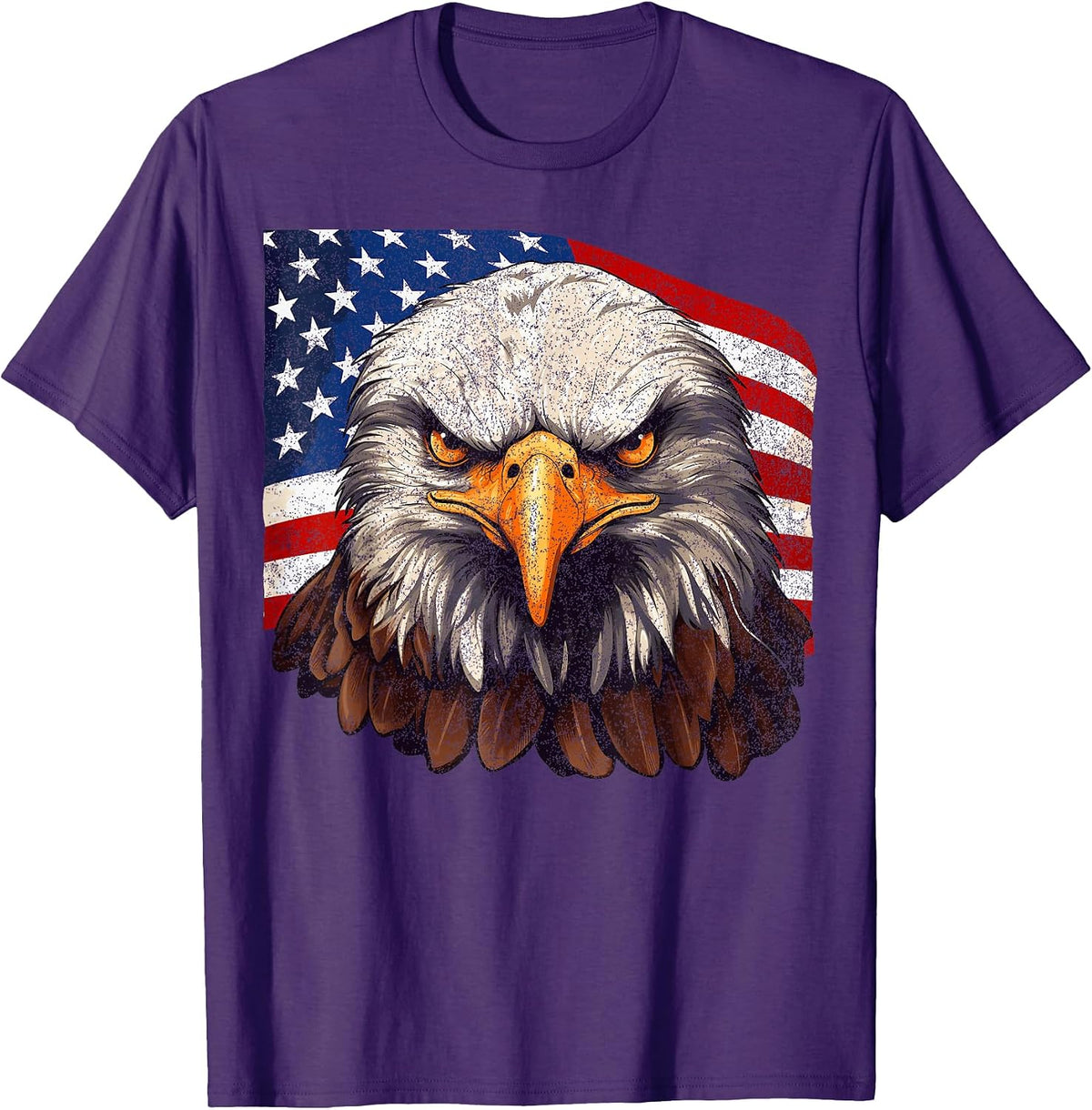 American Flag Bald Eagle Patriotic Eagle 4th of July USA T-Shirt, Men, Black, Small - As Pictured