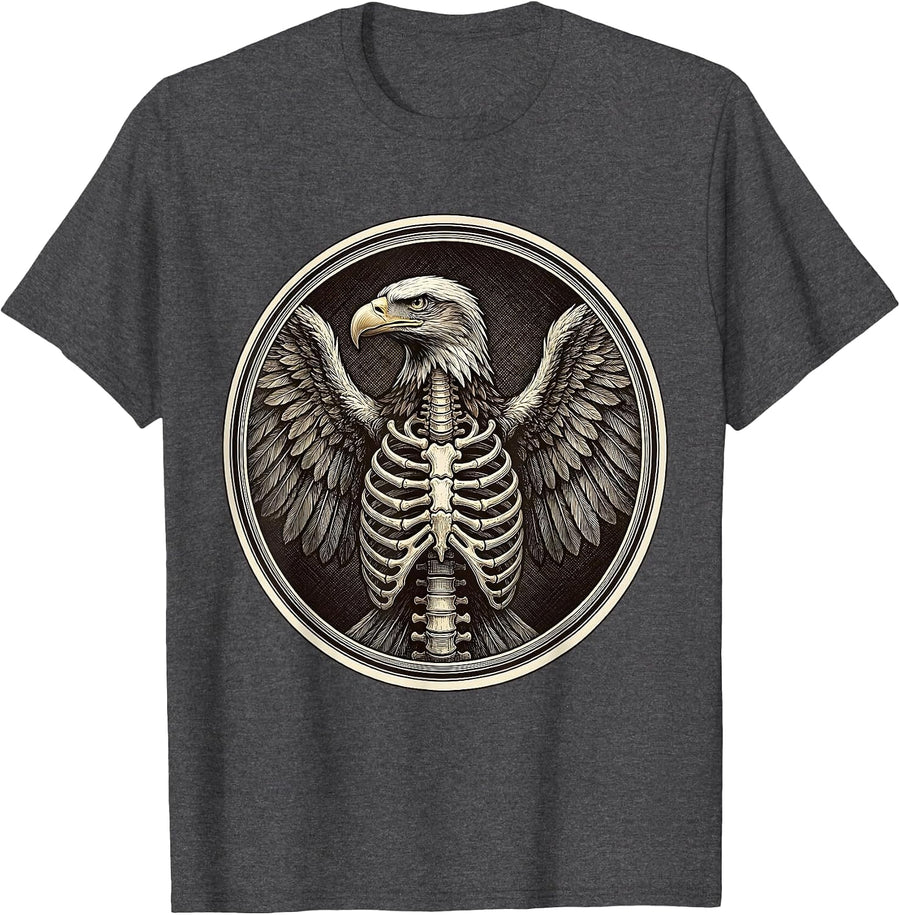 Men's Eagle Wings Vertebrae Physical Therapy Graphic T-Shirt - Dark Heather Grey