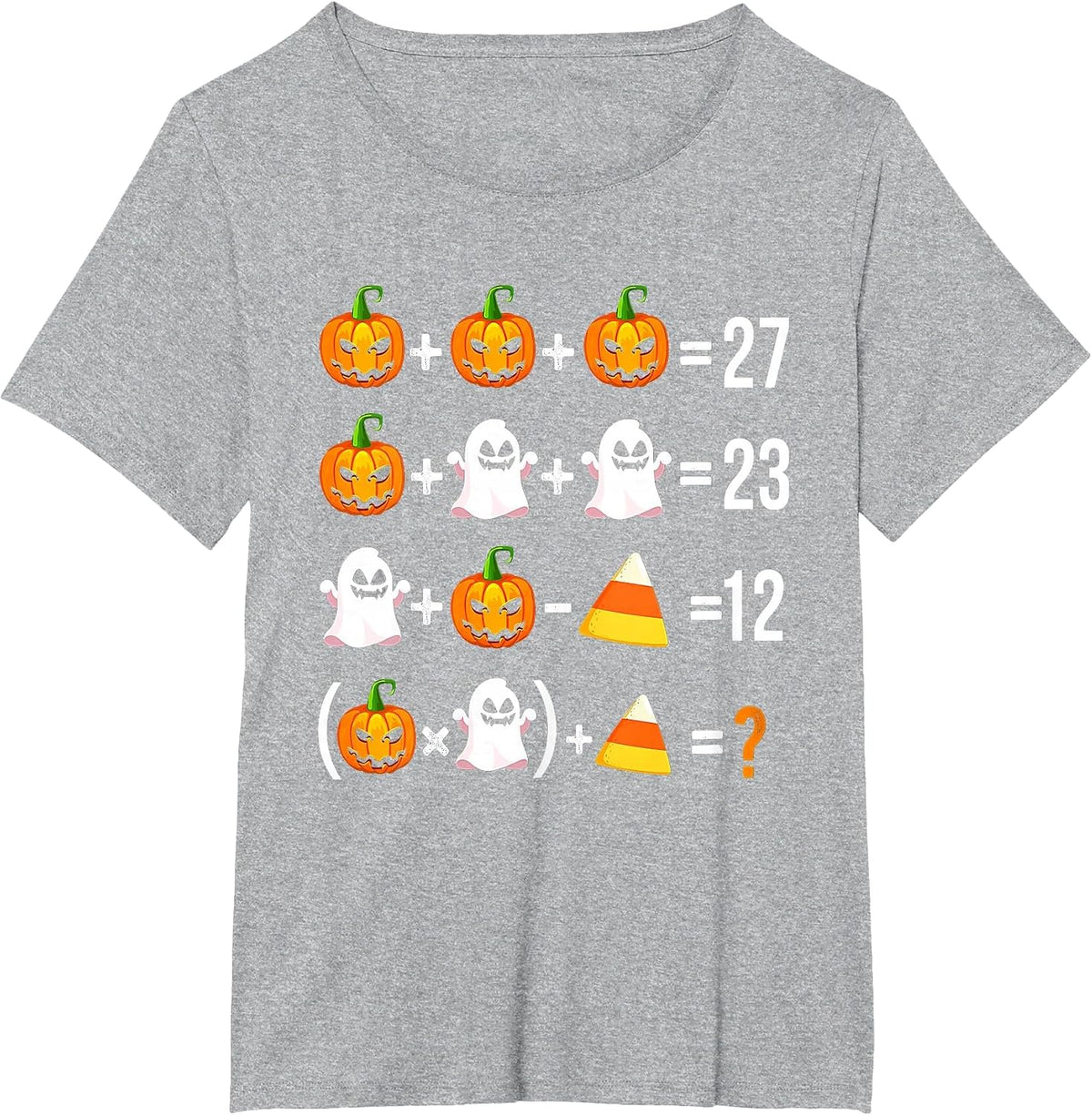 Funny 67 Meme Pumpkin Ghost Math Teacher Halloween Costume T-Shirt - Heather Grey