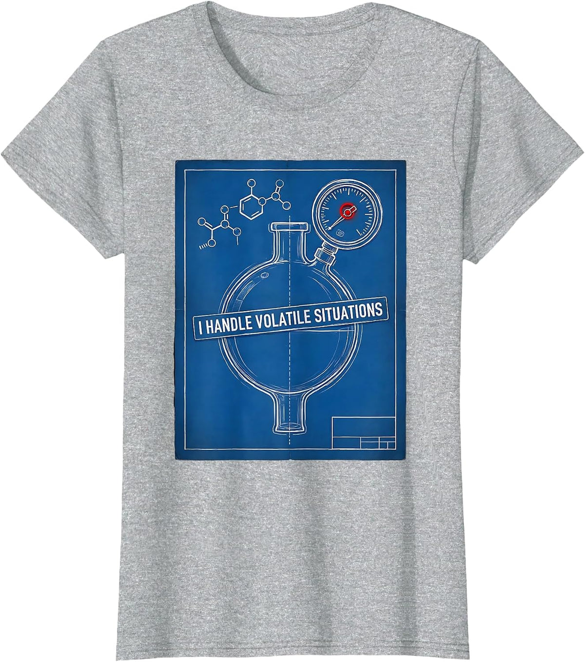 Women's I Handle Volatile Situations Funny Chemistry Nerd Humor T-Shirt - Heather Grey