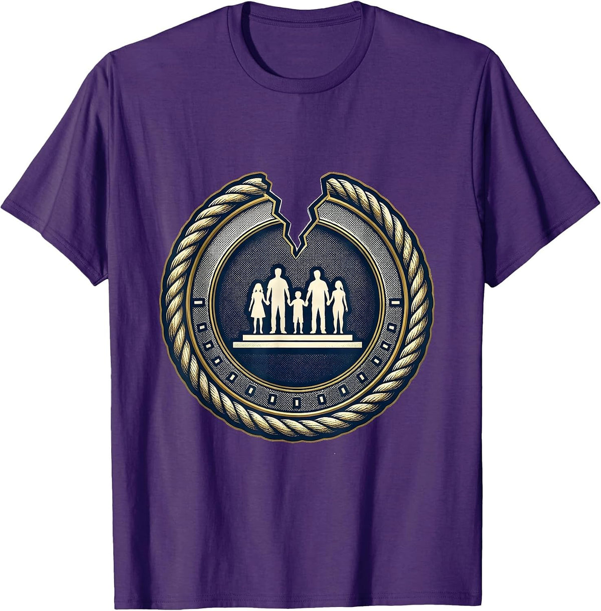 Family Matching Badge New Year Eve Keepsake T-Shirt - Purple