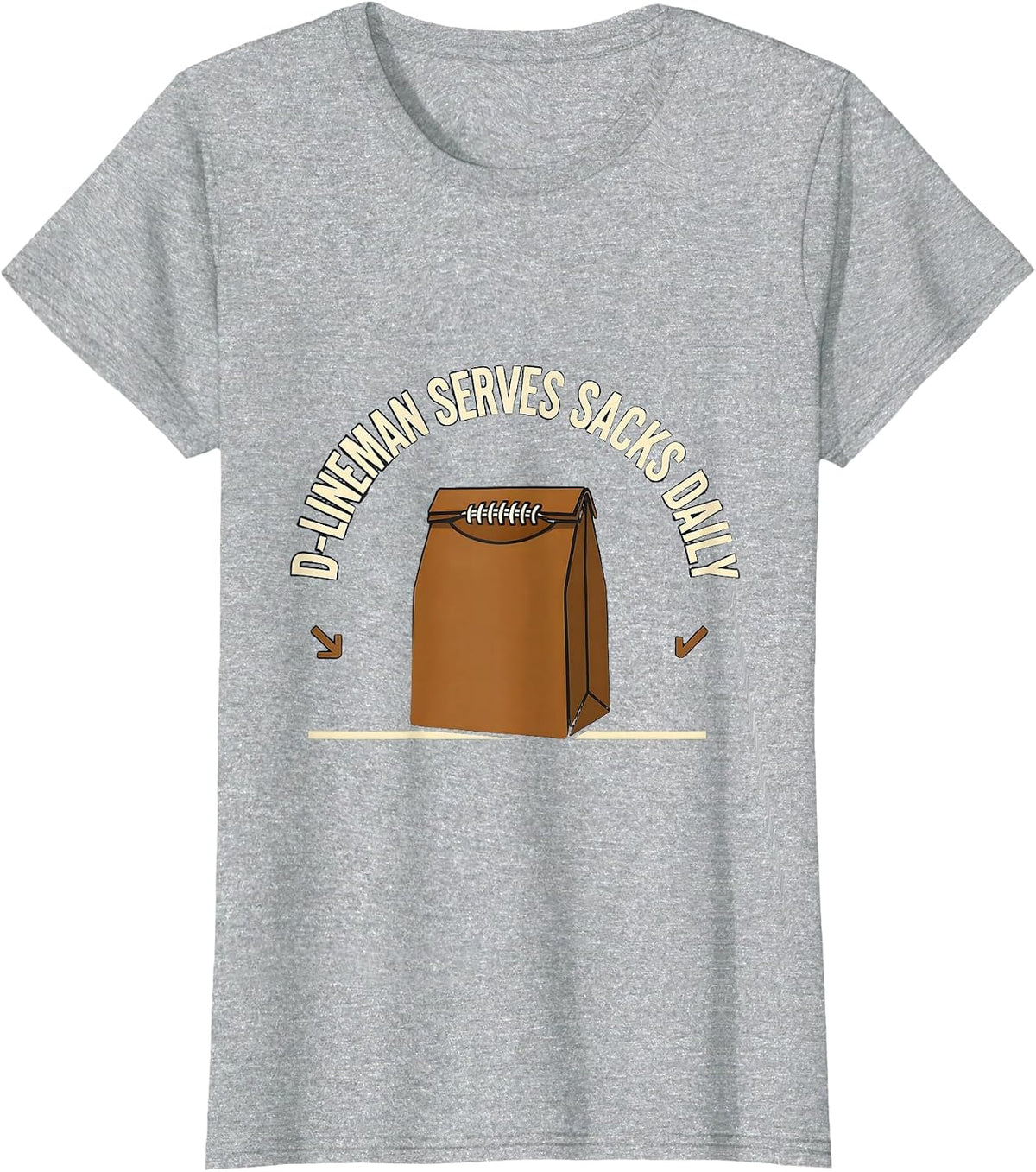 D-Lineman Serves Sacks Daily Funny Football Lineman Youth T-Shirt - Heather Grey