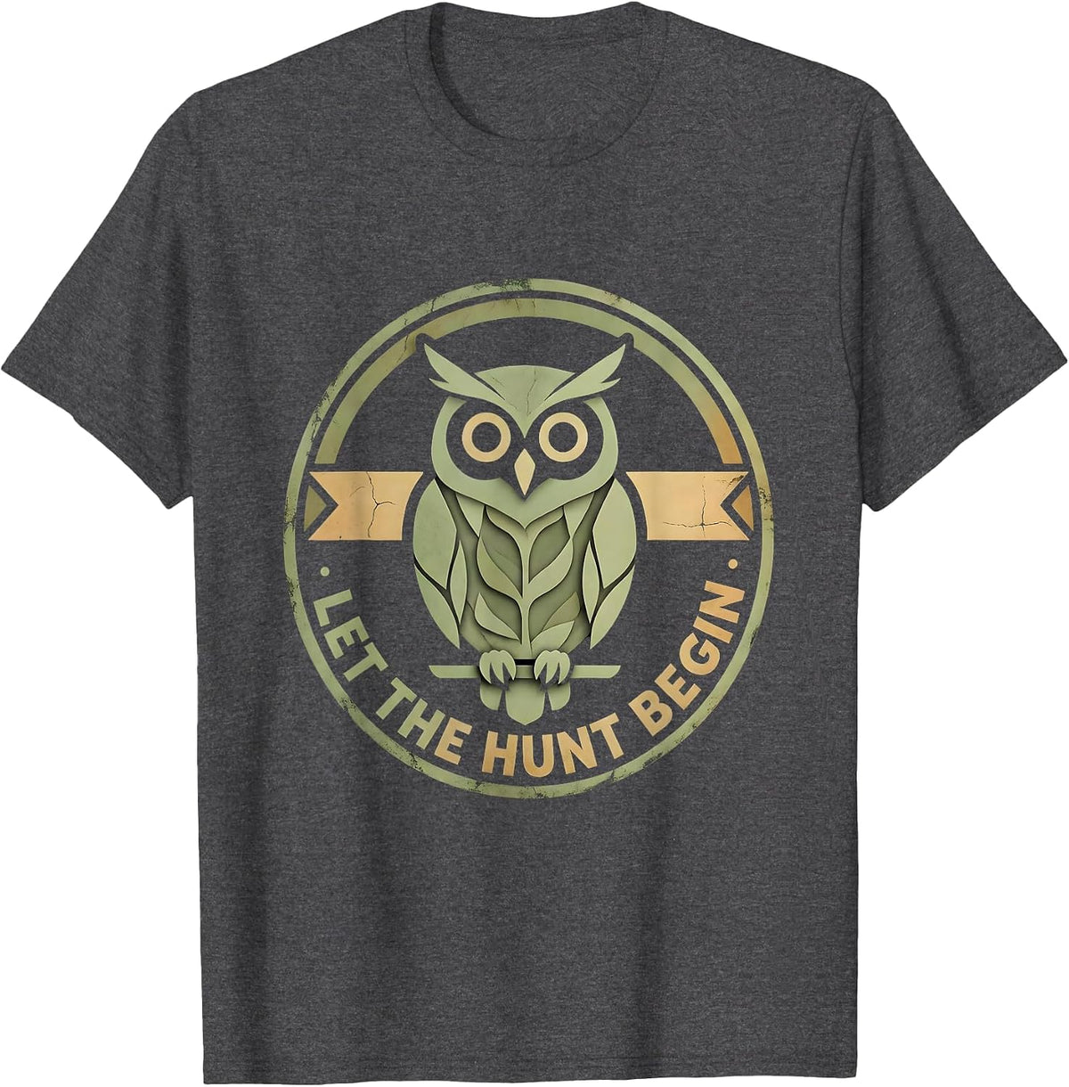 Men's Let the Hunt Begin Hunting Season Design T-Shirt - Dark Heather Grey