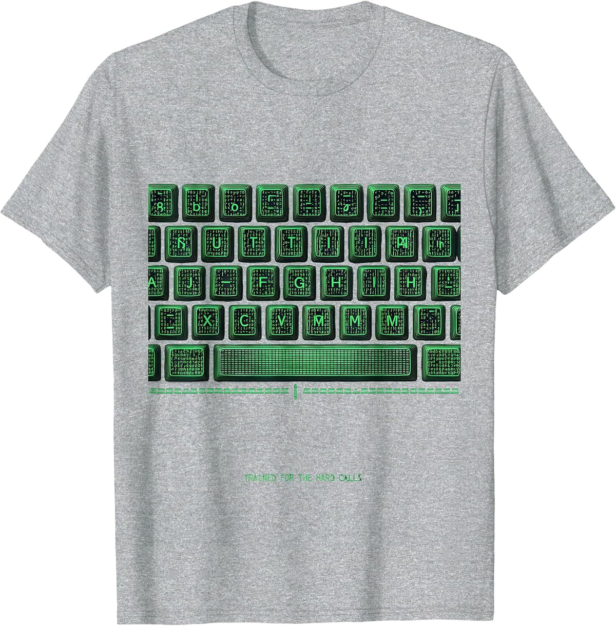 Men's Trained For The Hard Calls Ascii Terminal Art Social Worker T-Shirt - Heather Grey