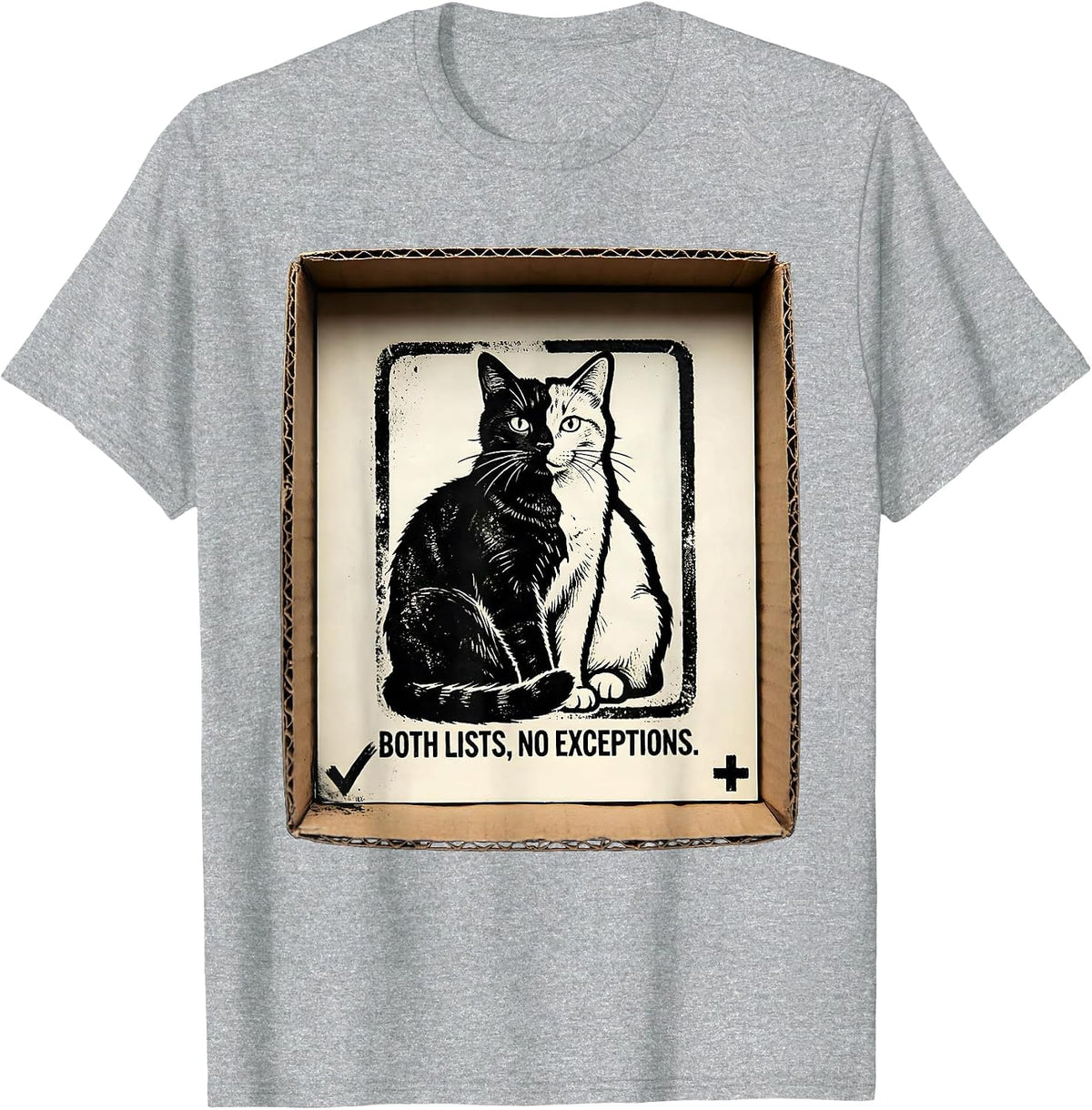 Men's Both Lists No Exceptions Funny Quantum Physics Cat Owner T-Shirt - Heather Grey