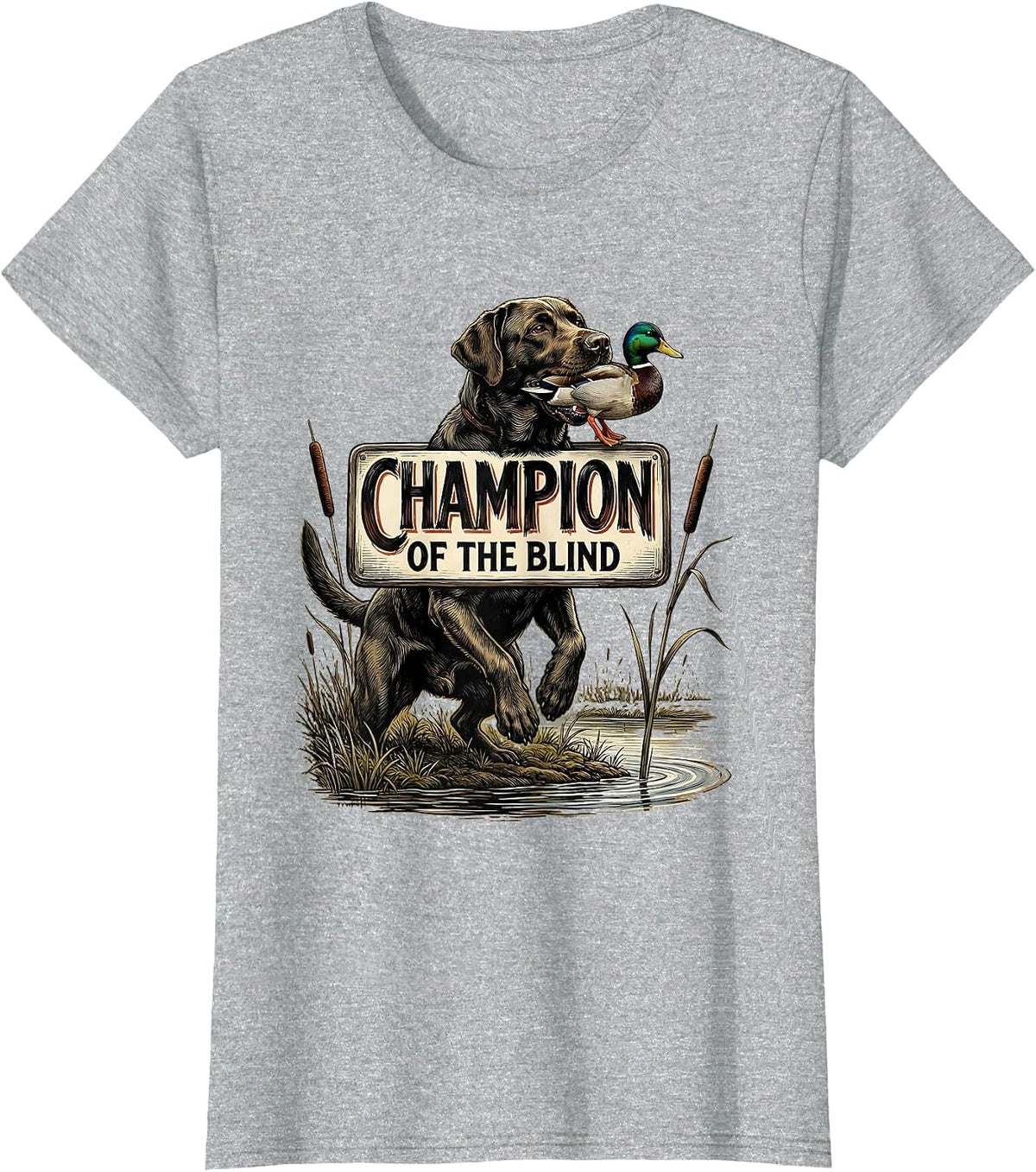 Champion Of The Blind Rustic Hunting Dog Southern Pride T-Shirt - Heather Grey
