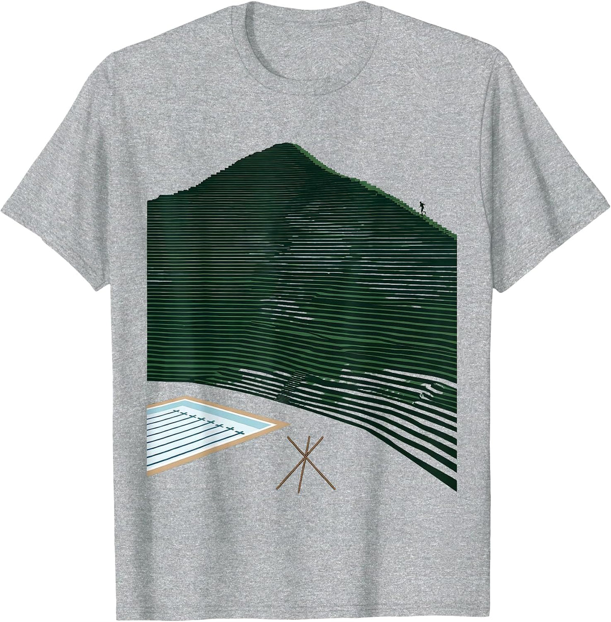 Men's Cross Country Runner Minimalist Track and Field Humor T-Shirt - Heather Grey