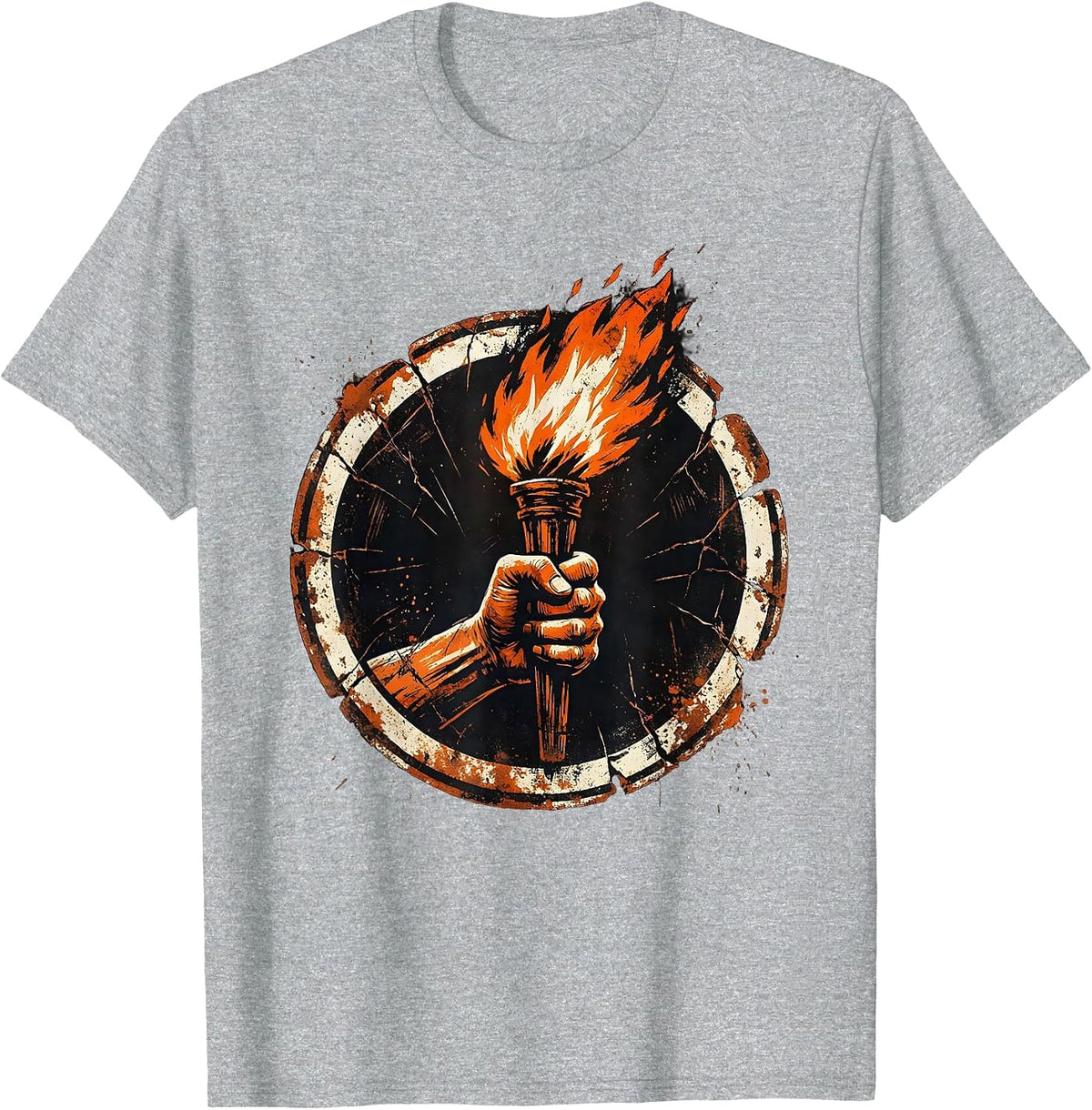 Men's Faith Over Fear Torch Bearer Graphic Design T-Shirt - Heather Grey