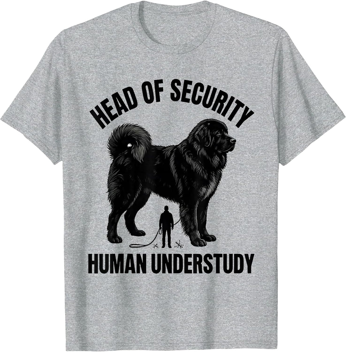 Men's Head Of Security, Human Understudy Funny Great Pyrenees Dog T-Shirt - Heather Grey