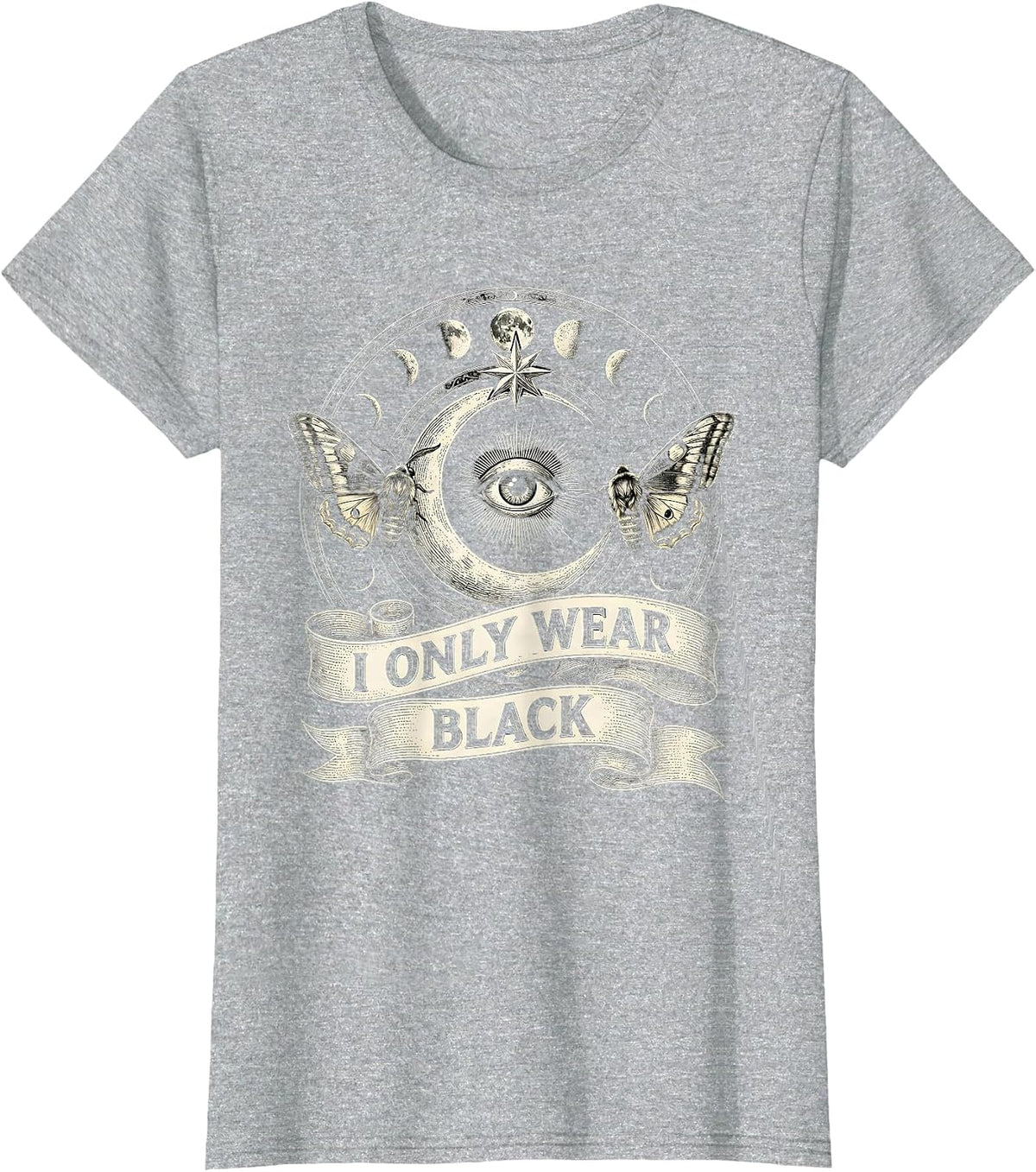 I Only Wear Black Goth Dark Aesthetic Design T-Shirt - Heather Grey