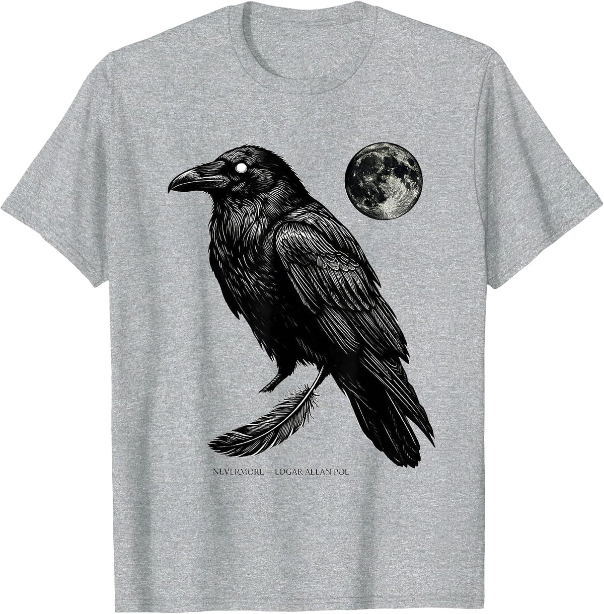 Men's Nevermore — Edgar Allan Poe Gothic Raven Literary Fan Gift T-Shirt - Heather Grey