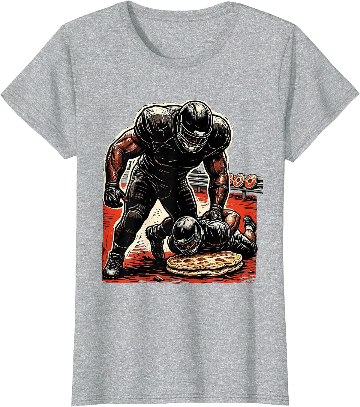 Offensive Lineman Pancake Drive Funny Football Player T-Shirt - Heather Grey