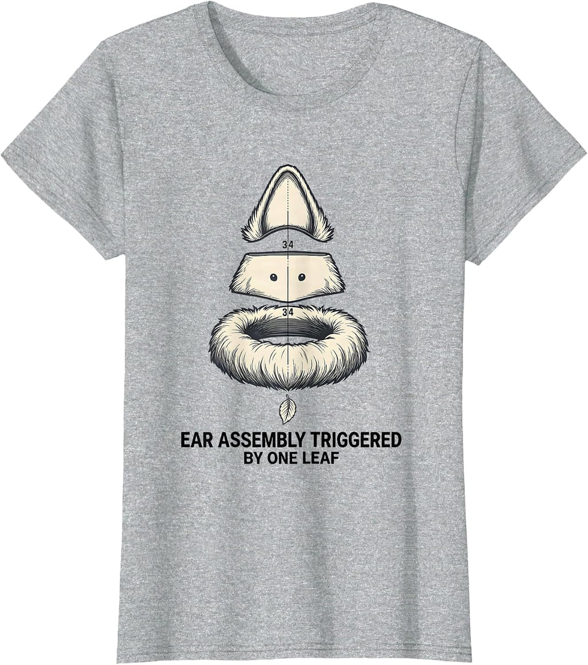 Women's Ear Assembly Triggered By One Leaf Funny Great Pyrenees Dog T-Shirt - Heather Grey