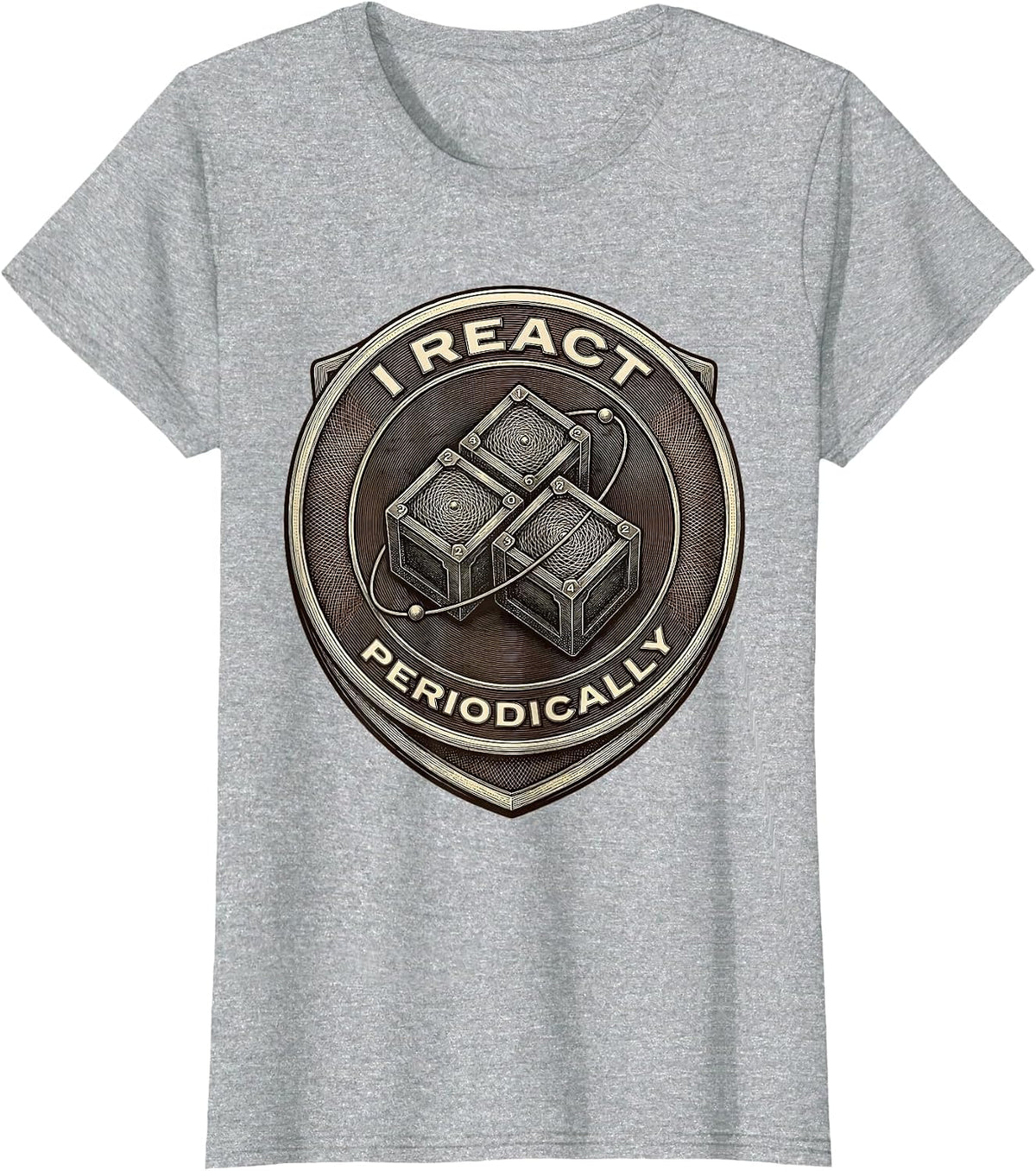 I React Periodically Funny Chemistry Science Nerd Pun T-Shirt - Heather Grey