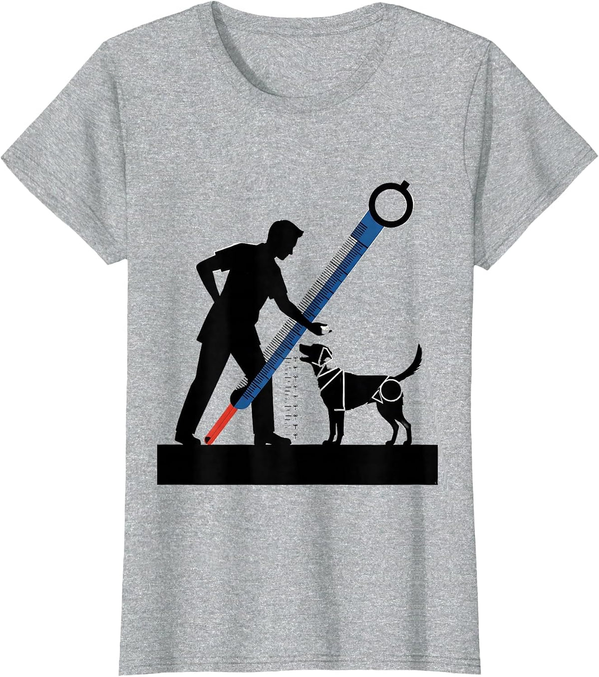 Geometric Vet Tech Silhouette Funny Veterinary Humor T-Shirt - Heather Grey