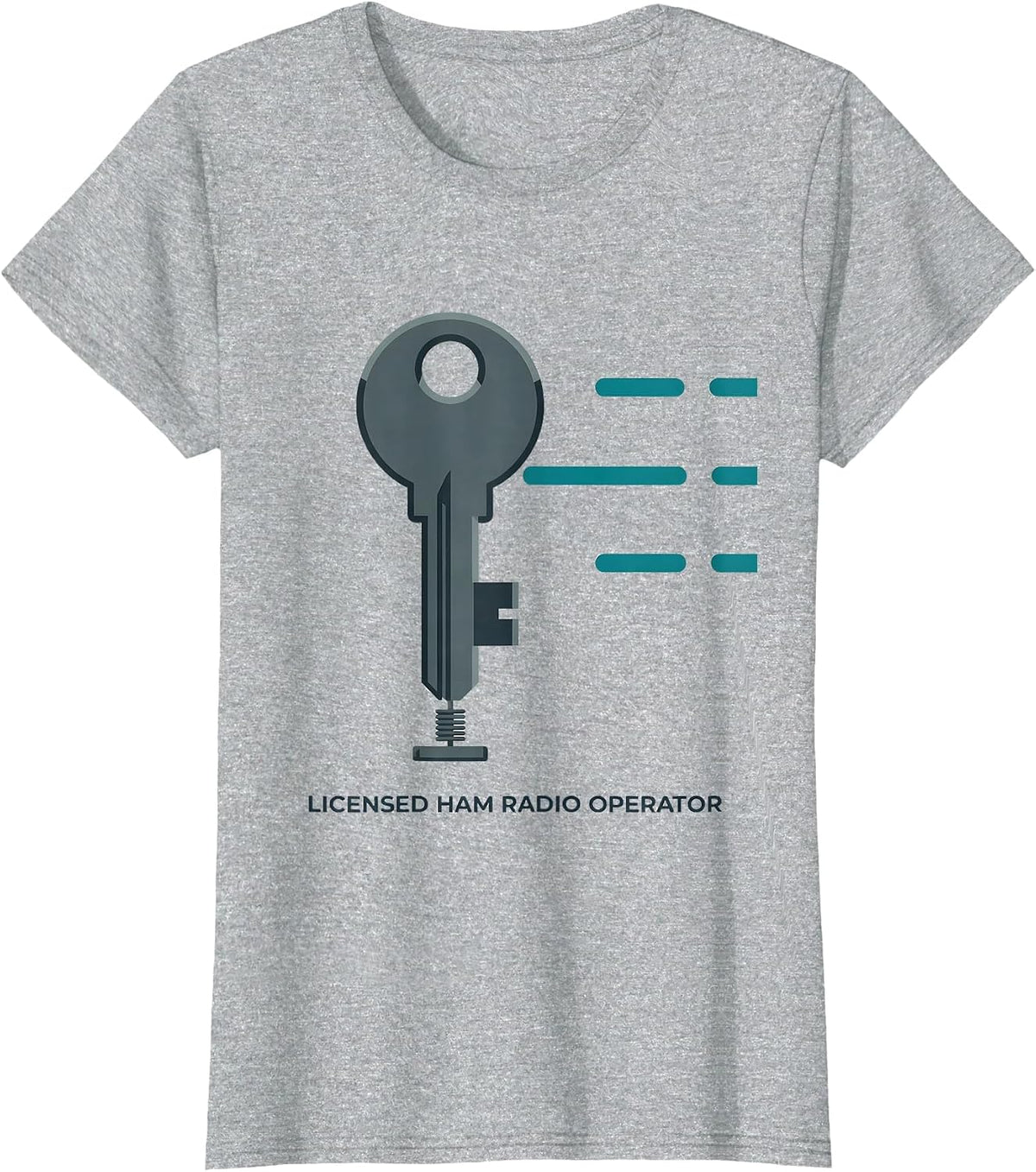 Women's Licensed Ham Radio Operator Flat Vector Hobbyist Pride T-Shirt - Heather Grey