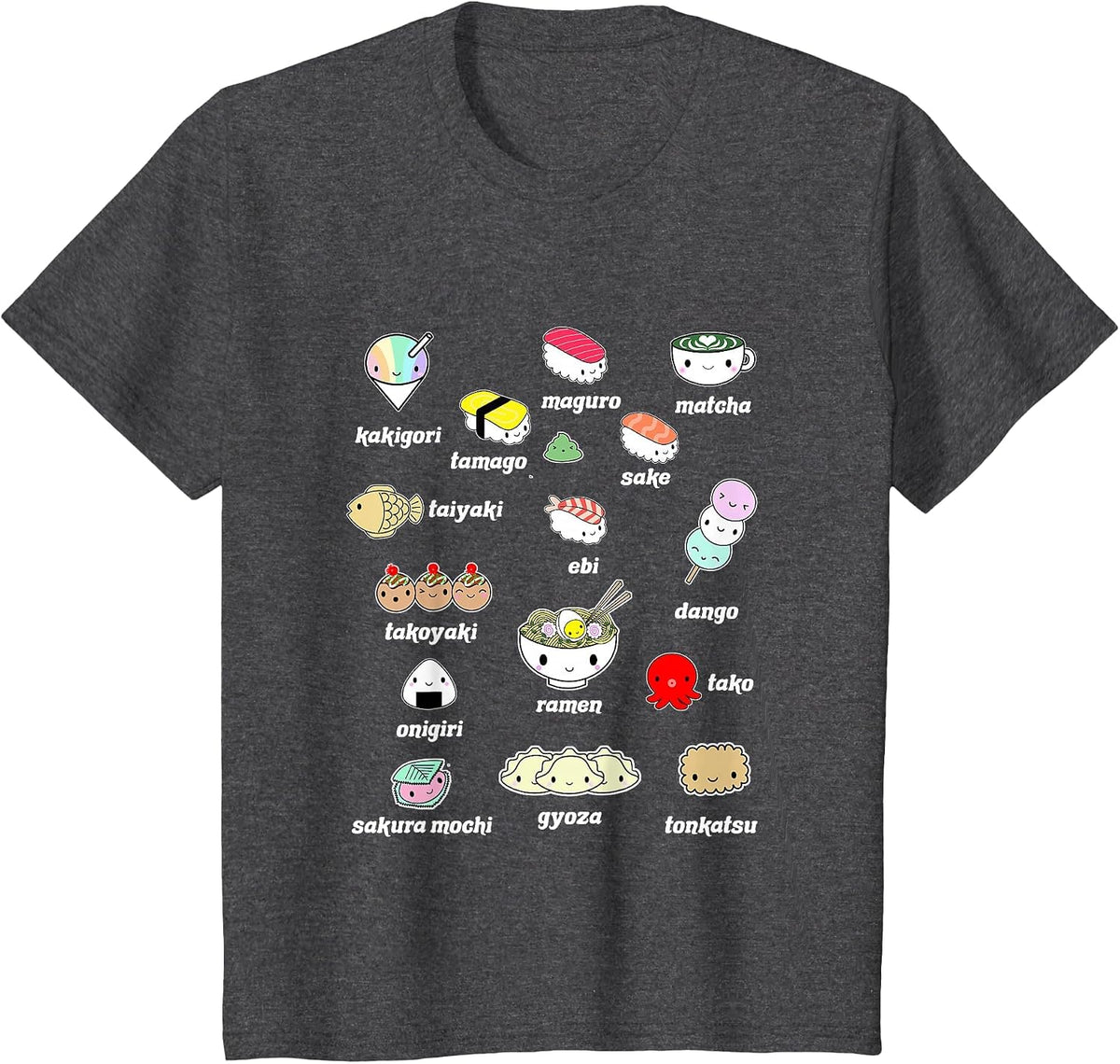 Kawaii Japan Food Shirt Japan Lover Sushi Ramen Shirt T-Shirt - Dark Heather Grey