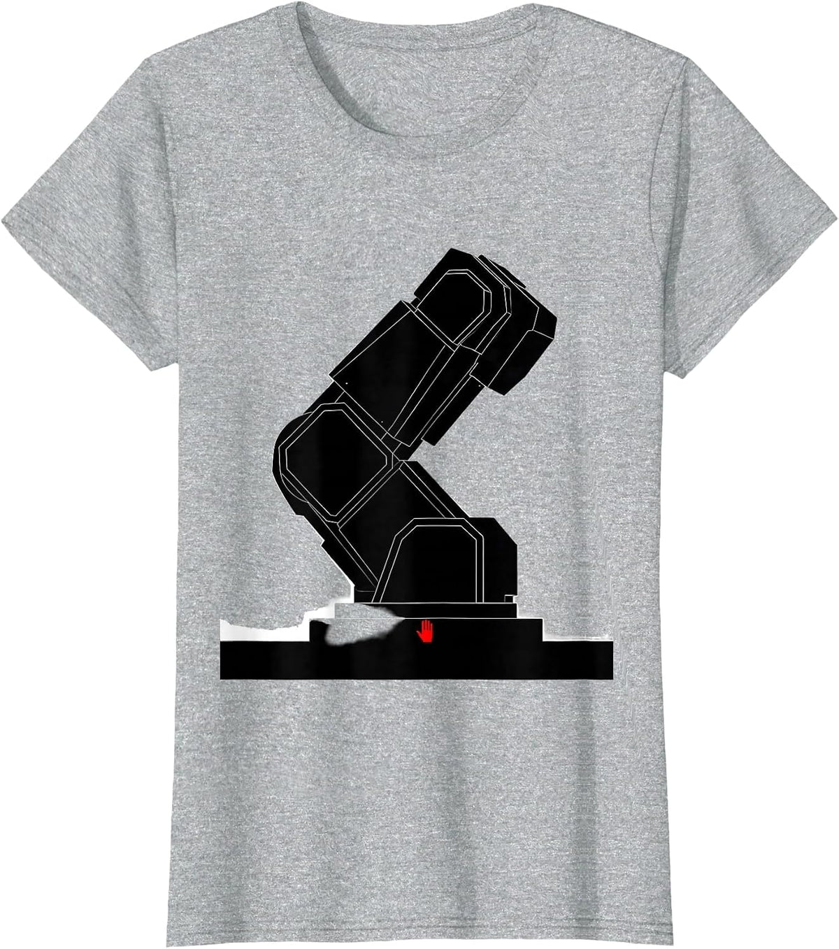 Geometric Robotic Arm Tech Humor Engineer Gift T-Shirt - Heather Grey
