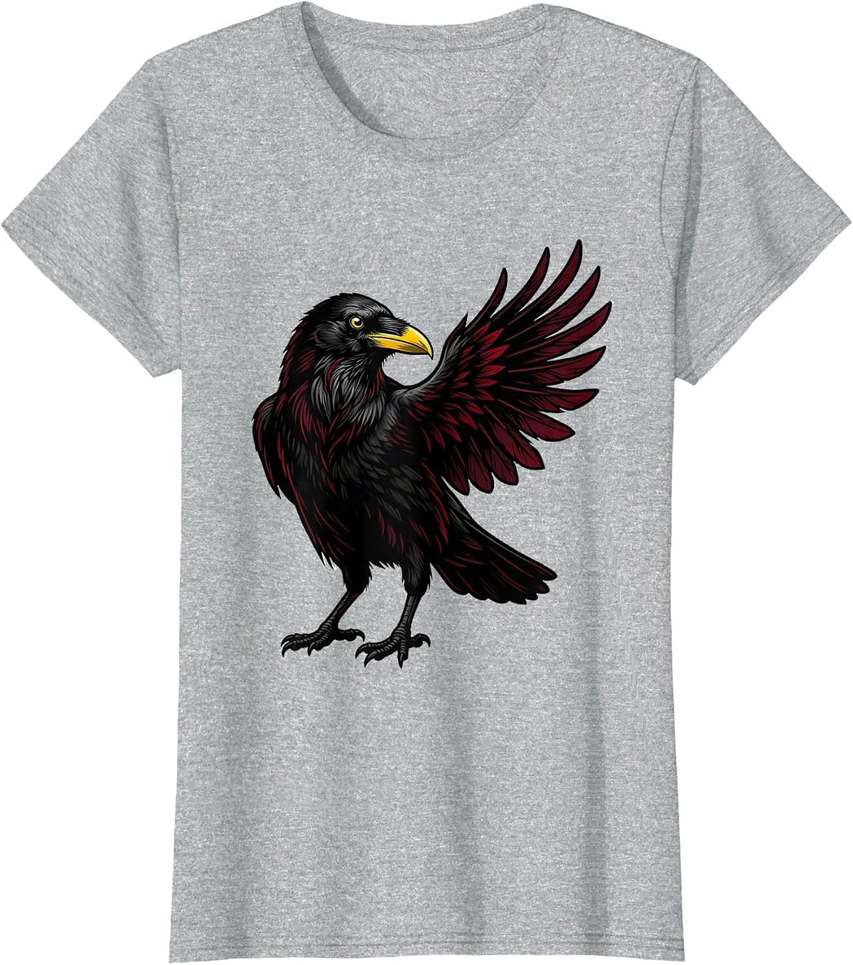 Fawk Off Crow Dismissive Wave Graphic T-Shirt - Heather Grey