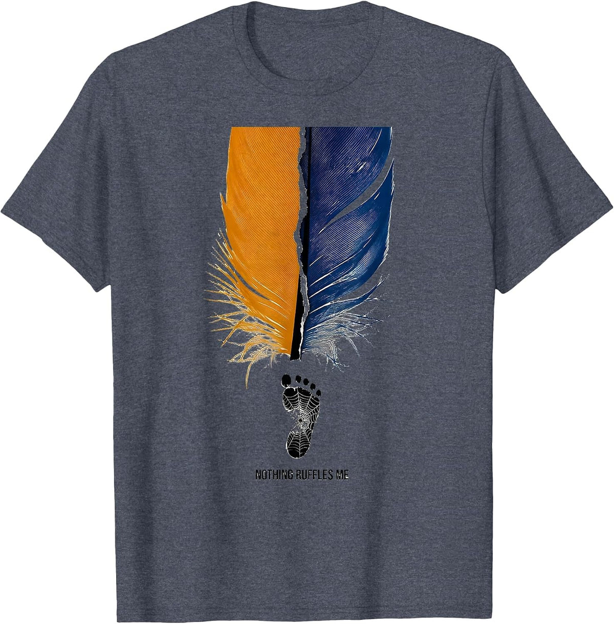 Nothing Ruffles Me Funny Duck Pun Novelty Humor Gift T-Shirt - Heather Blue