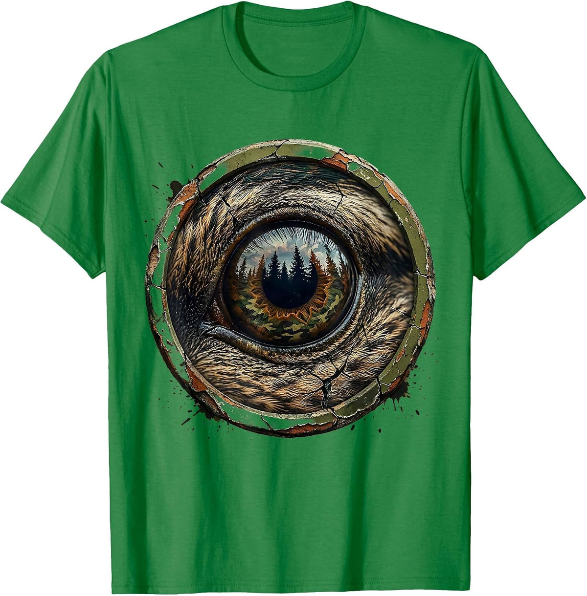 Men's Duck Eye Camo Reflection Wildlife Graphic T-Shirt - Kelly Green