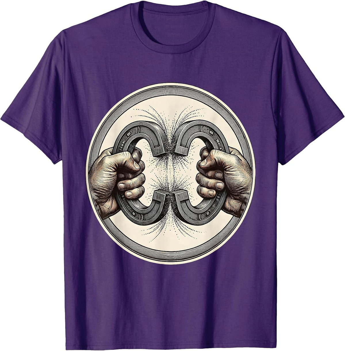 Science Teacher Magnet Illustration Gift T-Shirt - Purple