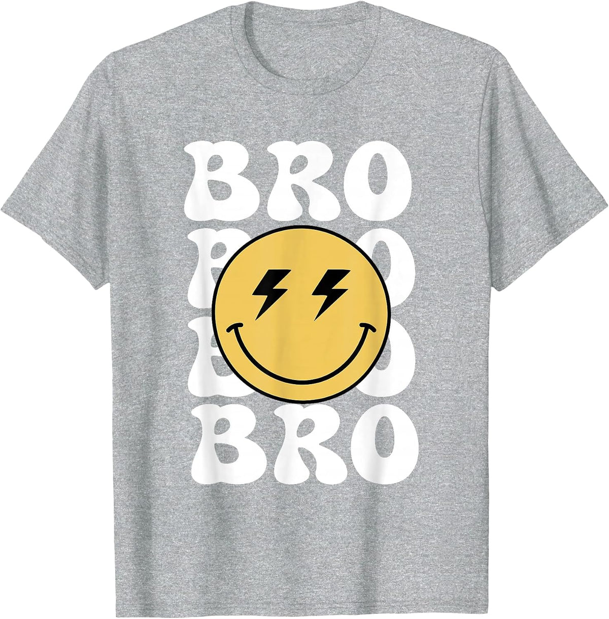 Bro Happy Face 1st Birthday Family Matching Theme. T-Shirt - Heather Grey