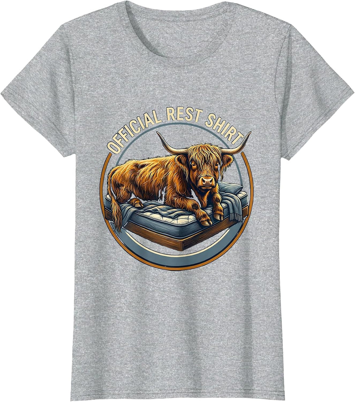 Women's Official Rest Shirt Highland Cow Cozy Sleepwear Gift T-Shirt - Heather Grey