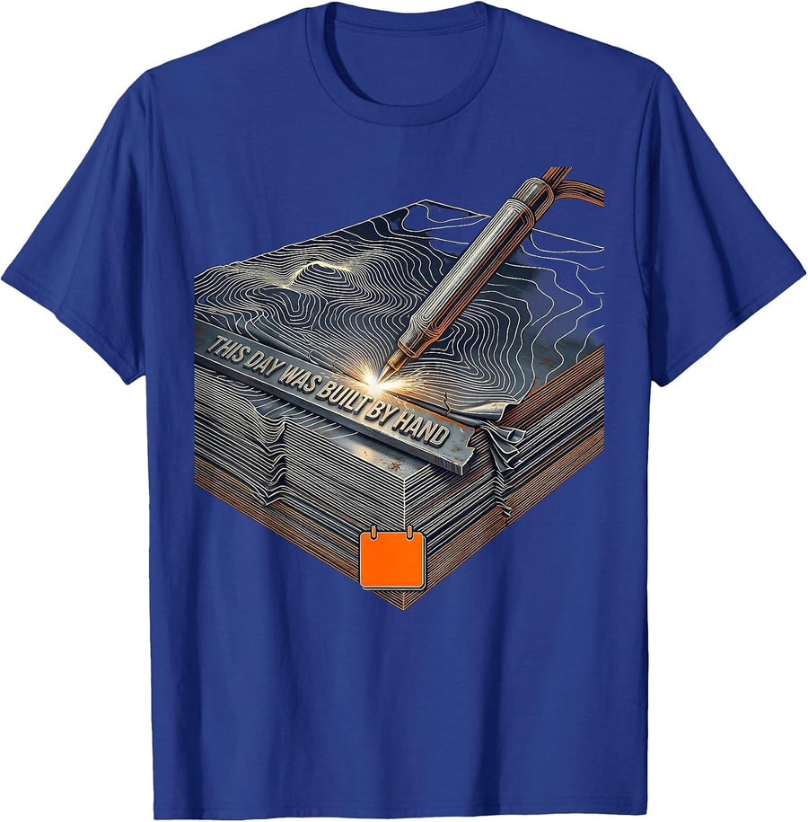This Day Was Built By Hand Funny Tradesman Labor Day Pride T-Shirt - Royal Blue