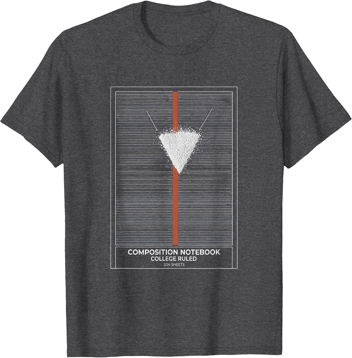 Composition Notebook College Ruled 204 Sheets Teacher T-Shirt - Dark Heather Grey