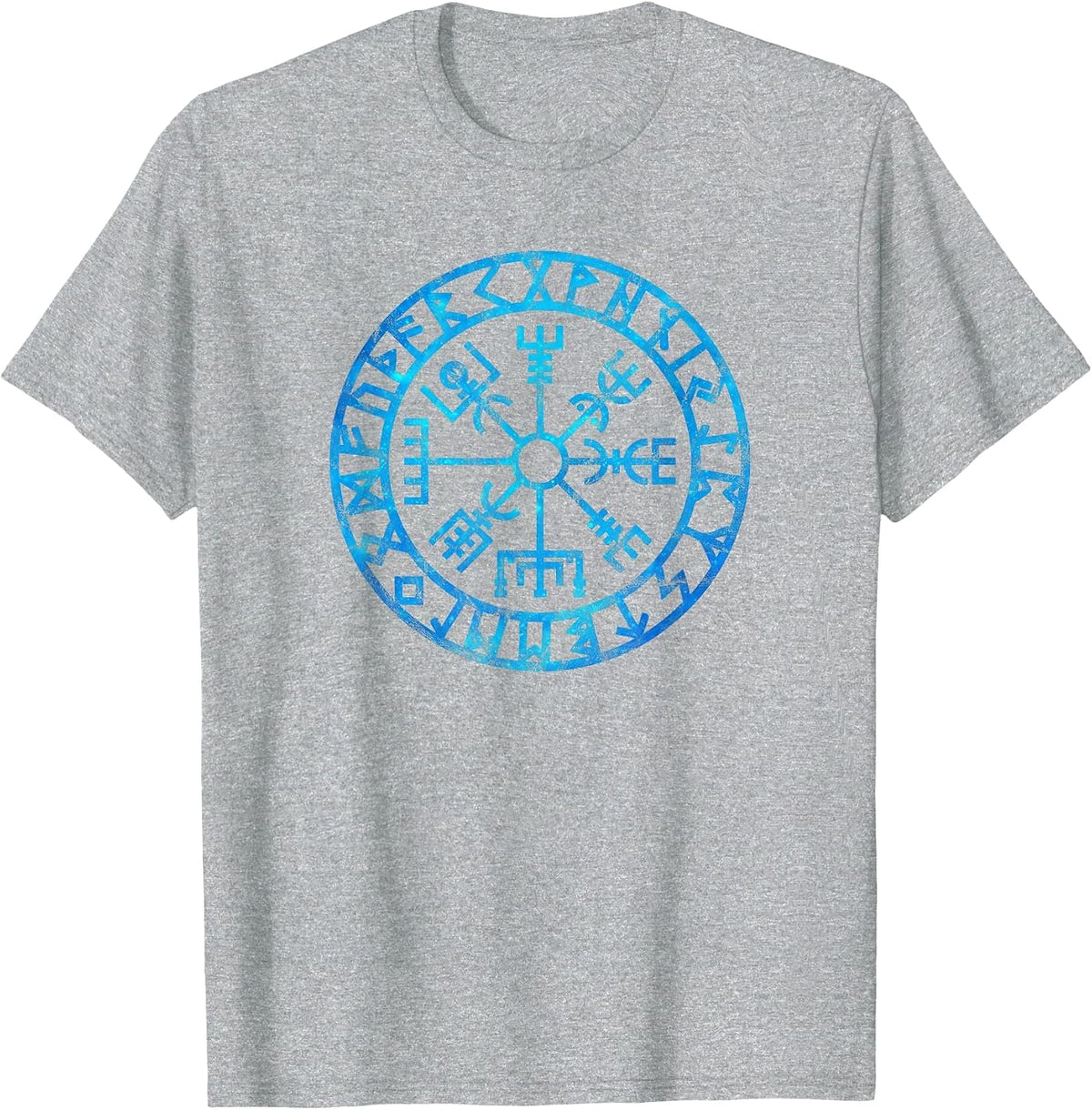 Vegvisir Viking Compass Rune Protection Symbol Celtic Nordic T-Shirt - Heather Grey