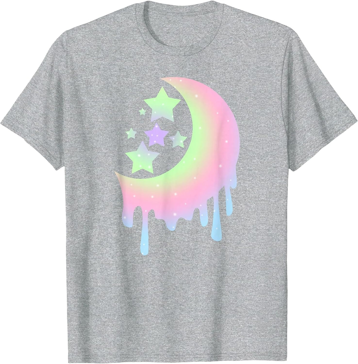 Aesthetic Clothing for Girls, Pastel Moon Goth Shirts T-Shirt - Heather Grey
