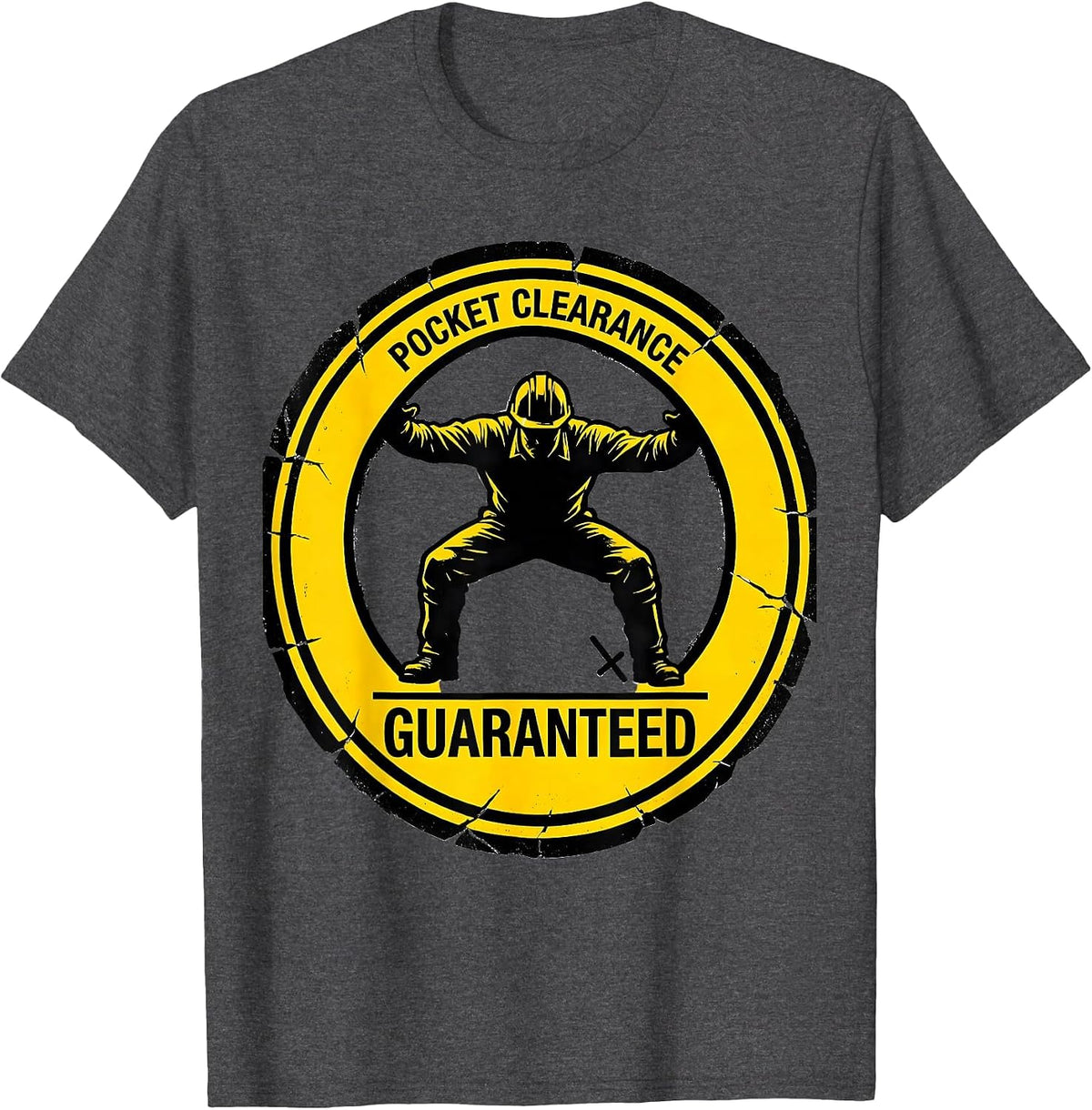 Pocket Clearance, Guaranteed Funny Football Lineman Humor T-Shirt - Dark Heather Grey