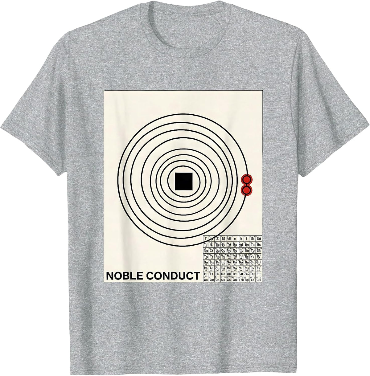 Men's Noble Conduct Swiss International Chemistry Humor Science T-Shirt - Heather Grey