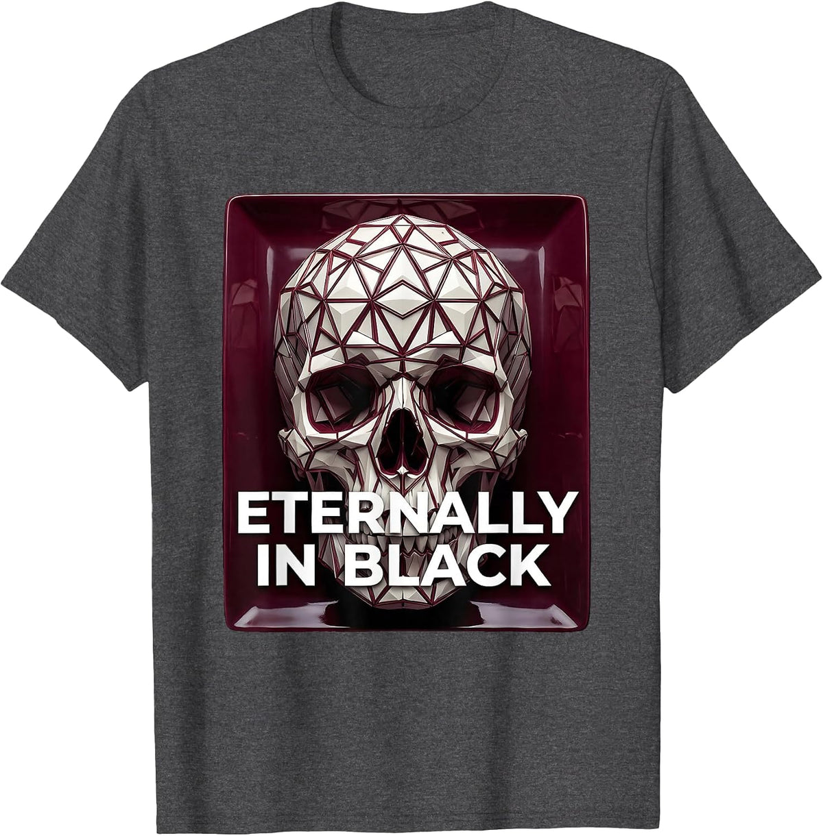 Eternally In Black Goth Dark Aesthetic Design T-Shirt - Dark Heather Grey