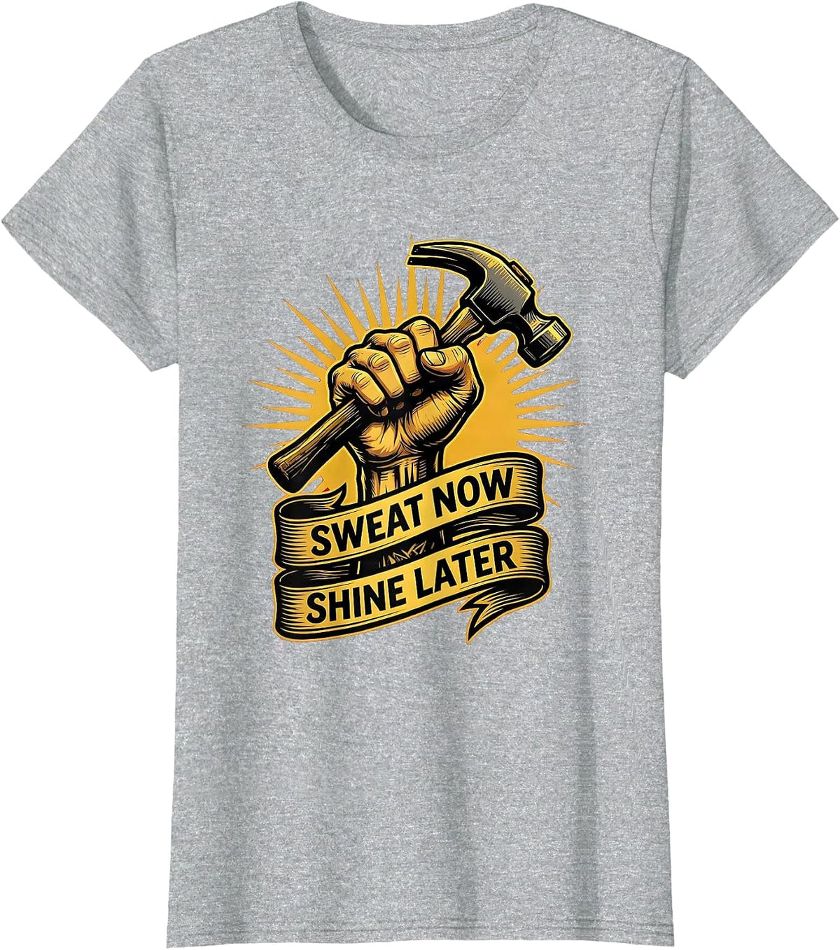 Sweat Now Shine Later Labor Day Hustle Design T-Shirt - Heather Grey