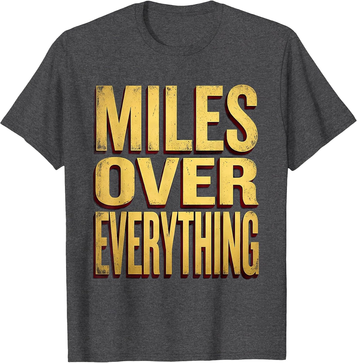 Men's Miles Over Everything Biker Graphic Design T-Shirt - Dark Heather Grey