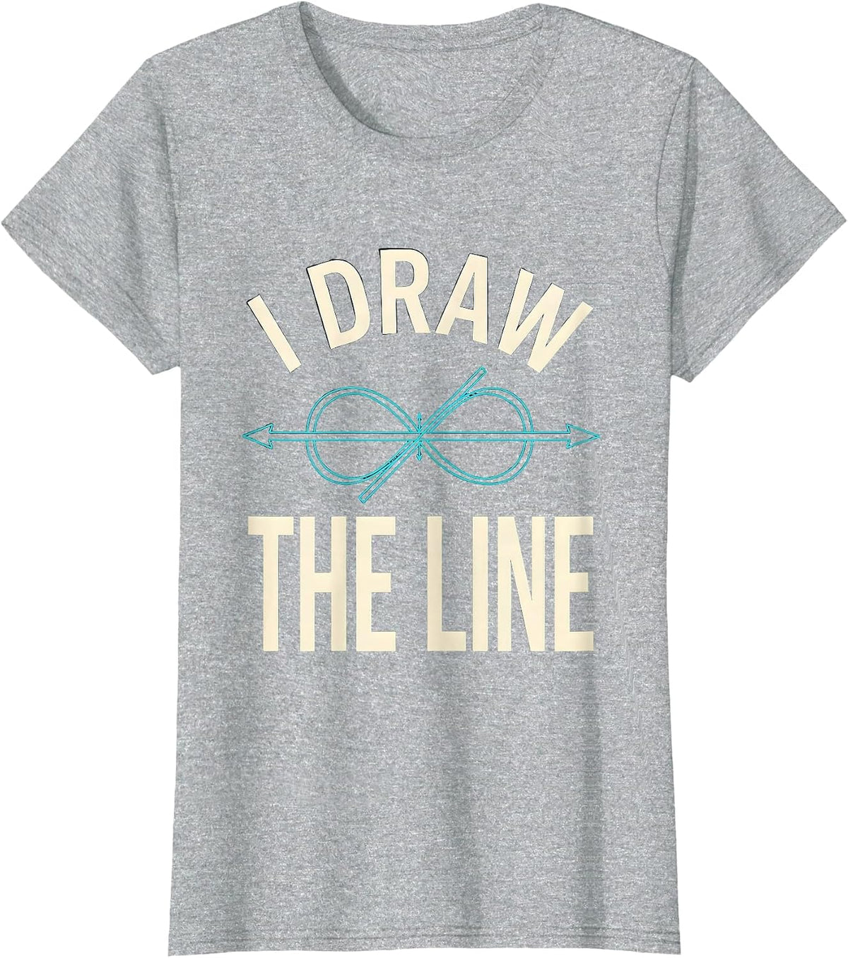 Women's I Draw The Line Funny Math Teacher Gift Math Nerd Humor T-Shirt - Heather Grey