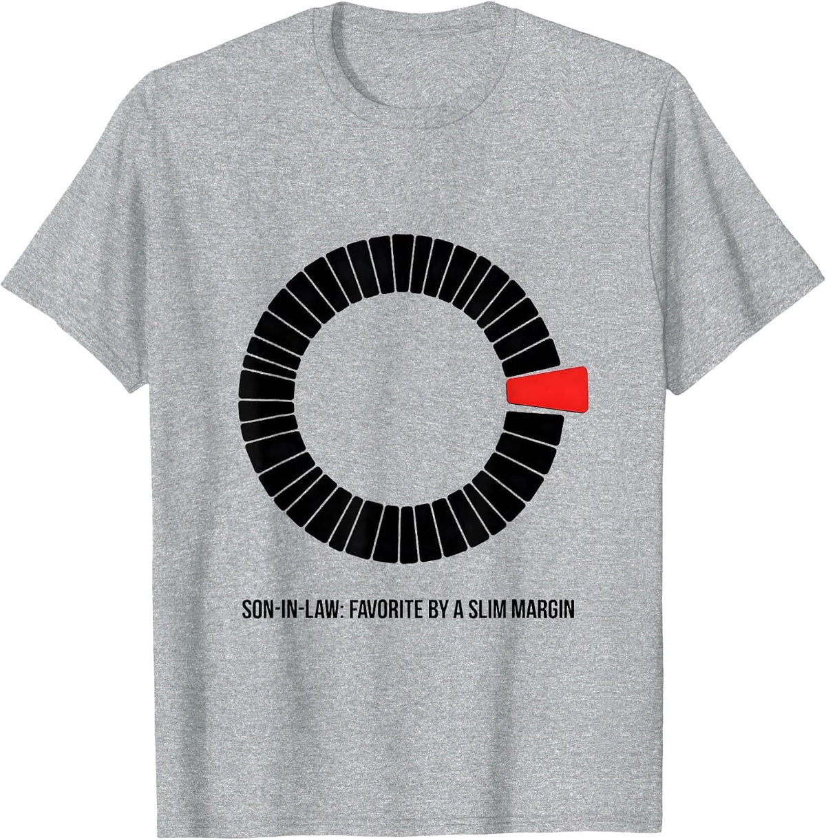 Men's Son-in-Law: Favorite By A Slim Margin Funny Fathers Day Gift T-Shirt - Heather Grey