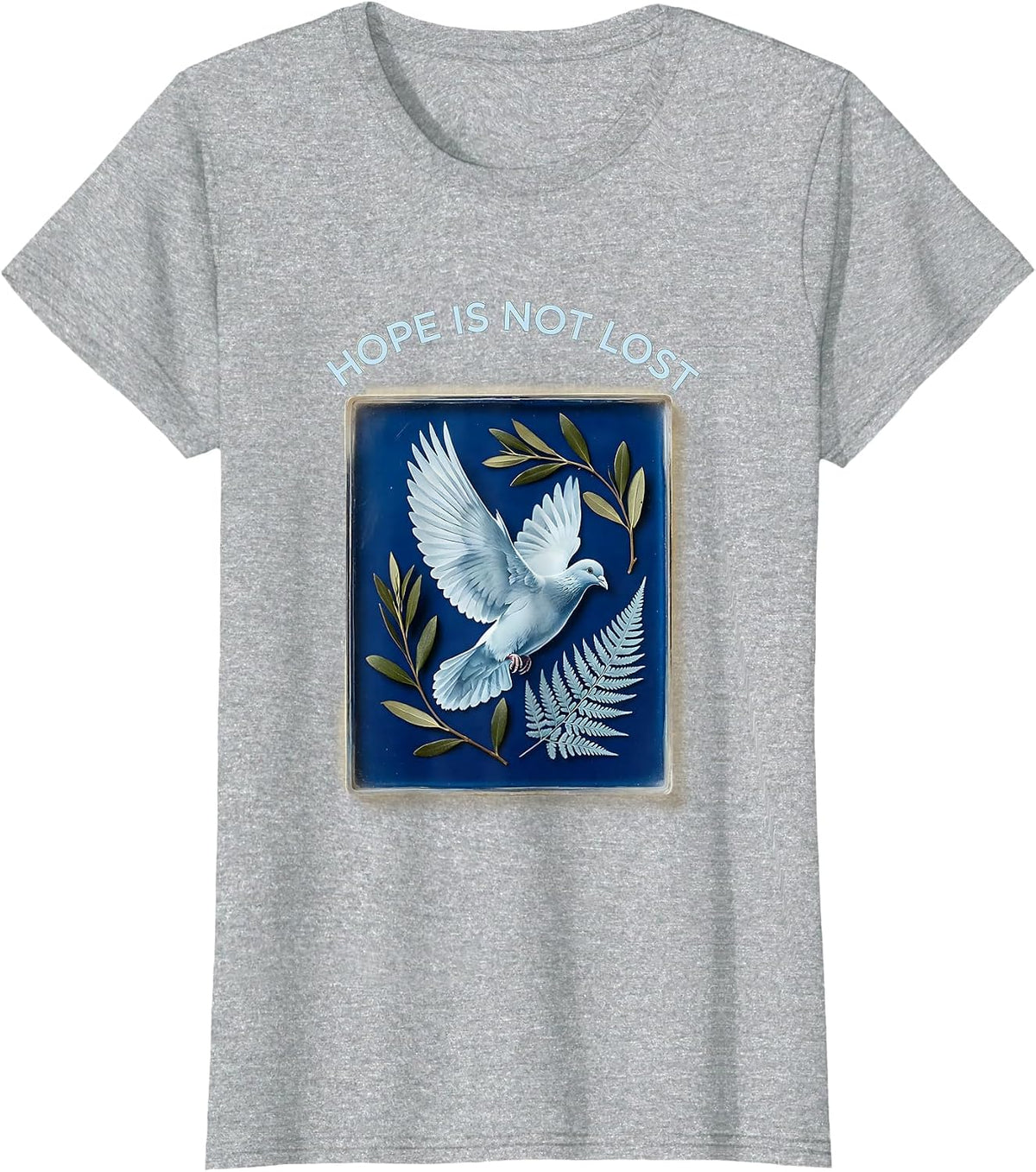 Hope Is Not Lost Faith Over Fear Graphic Design T-Shirt - Heather Grey