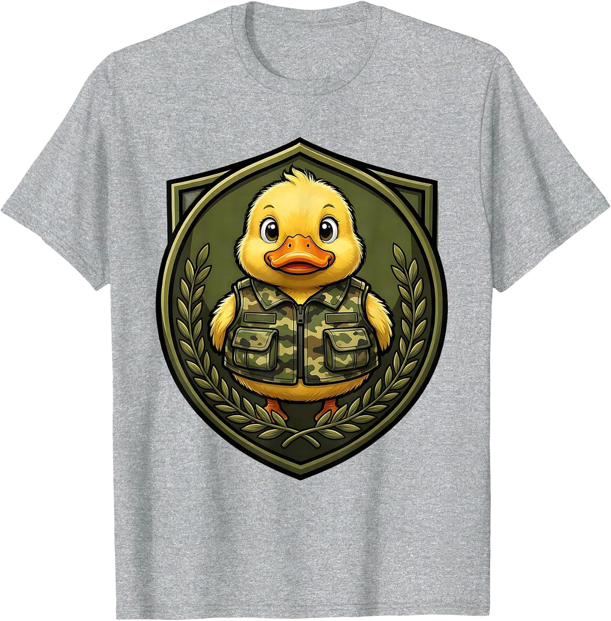 Men's Toddler Camo Baby Duck Tiny Vest Illustration T-Shirt - Heather Grey