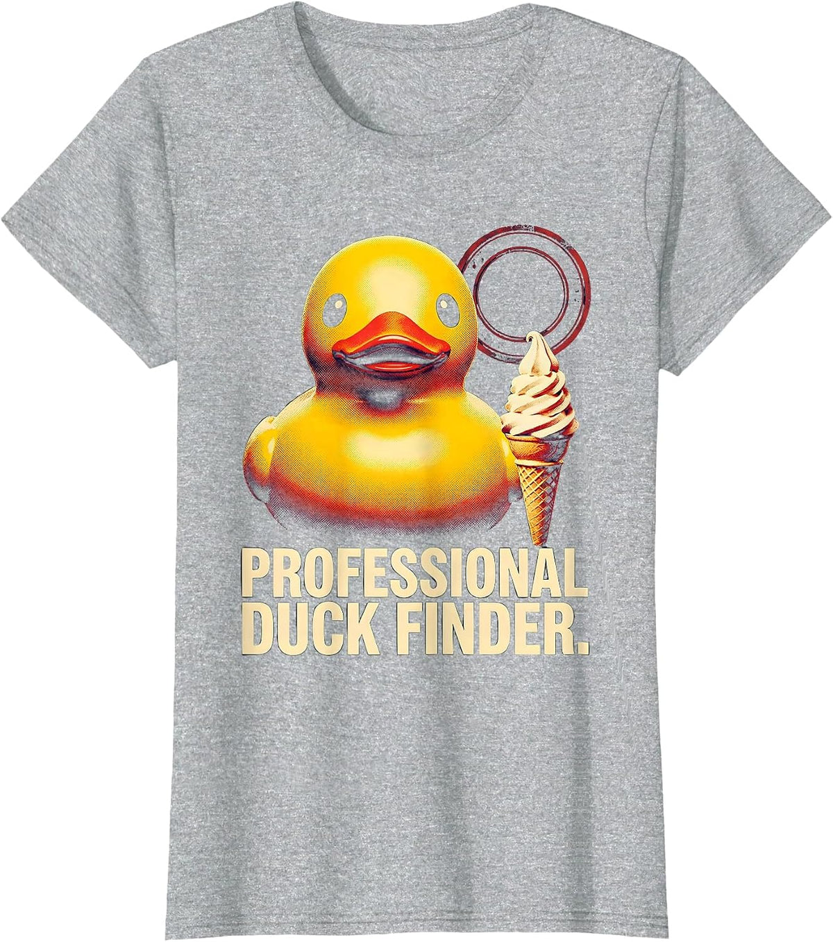 Professional Duck Finder Funny Cruise Ice Cream Matching T-Shirt - Heather Grey