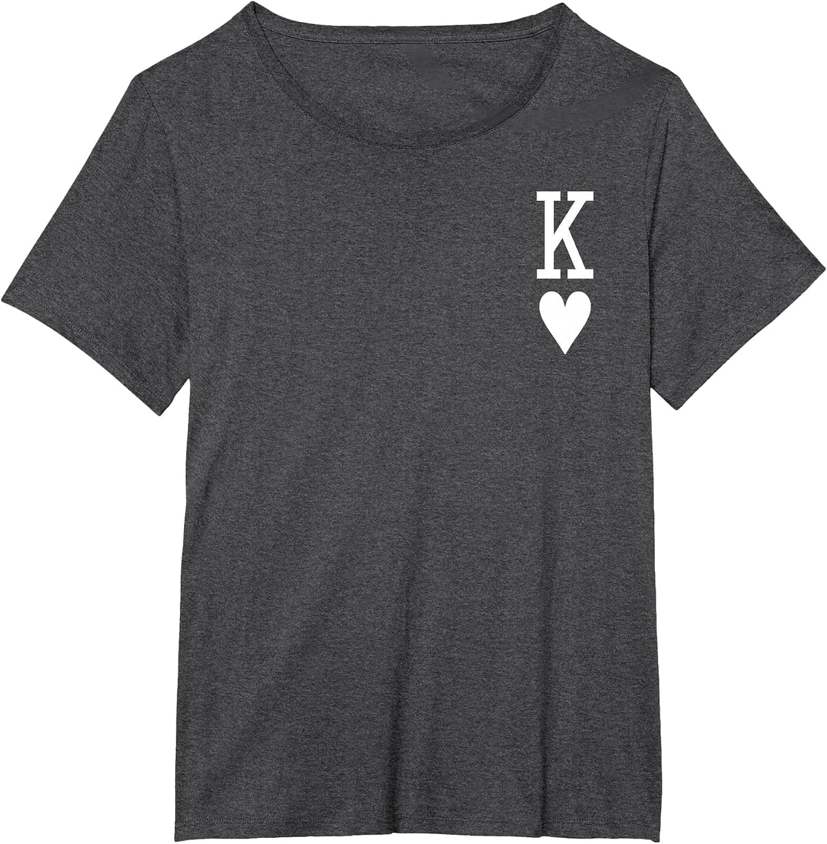 King of Hearts Queen of Hearts Couples Matching Men's Letter K T-Shirt - Dark Heather Grey