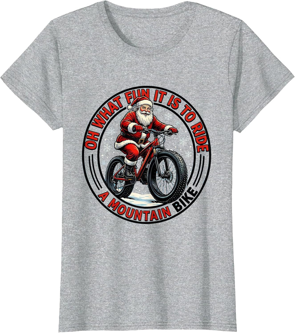 Women's Oh What Fun It Is To Ride A Mountain Bike Biker T-Shirt - Heather Grey