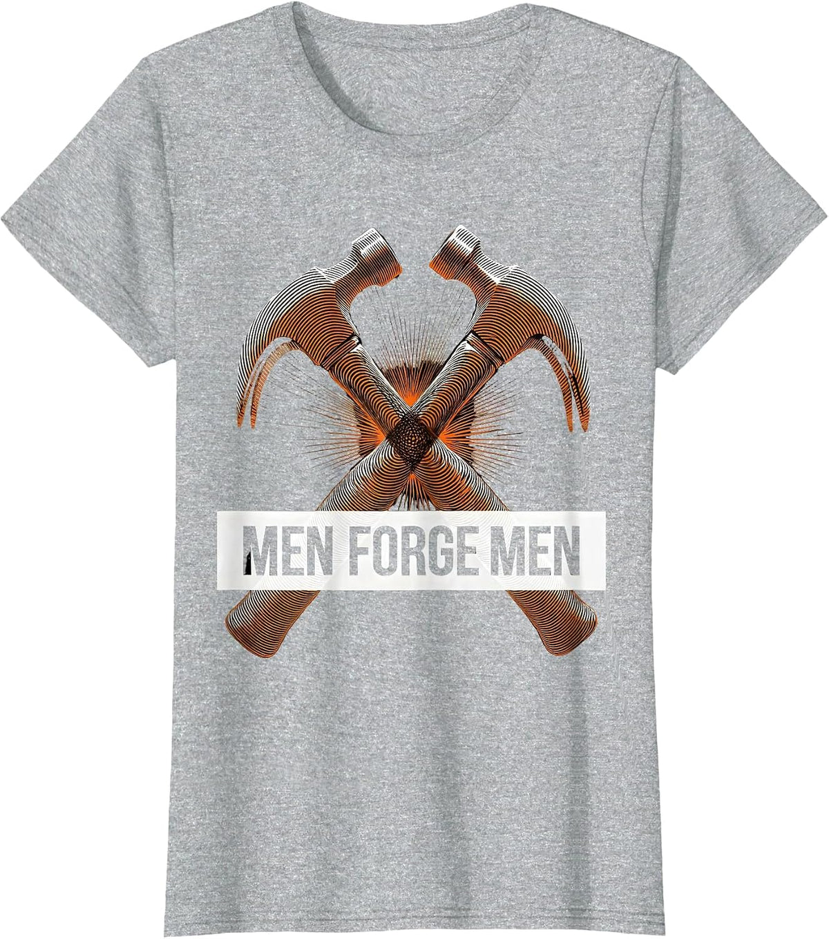 Women's Men Forge Men Iron Sharpens Iron Design T-Shirt - Heather Grey