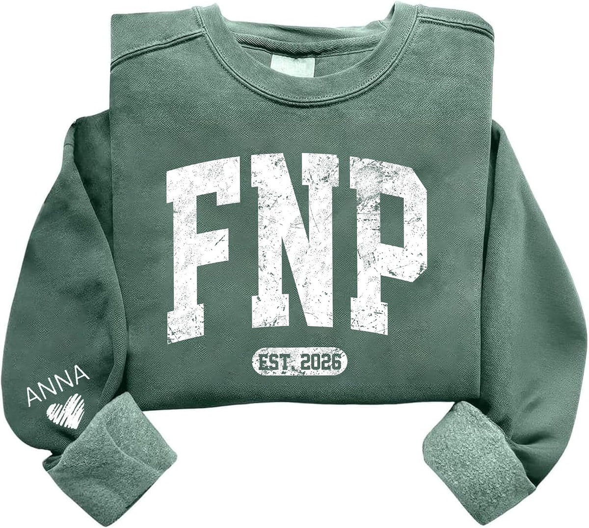 Personalized Nurse Sweatshirt with Name, Custom Medical Crewneck Gift for Healthcare Workers, Nursing Student - Fnp