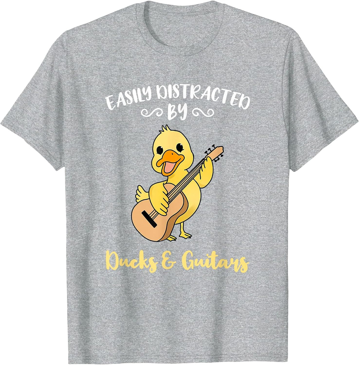 Easily Distracted By Ducks and Guitars T-Shirt - Heather Grey