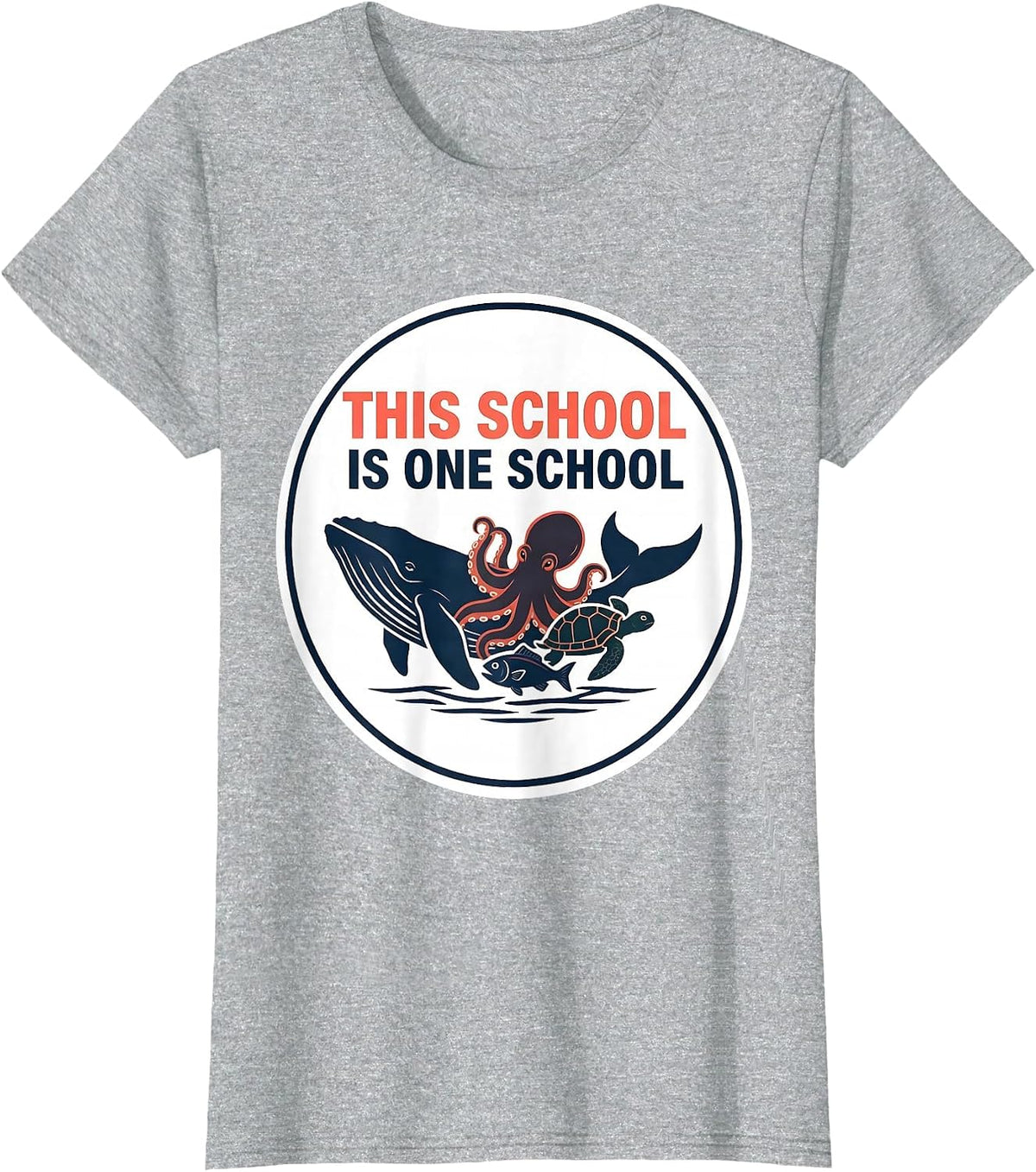 Women's This School Is One School Inspirational School Staff Unity T-Shirt - Heather Grey