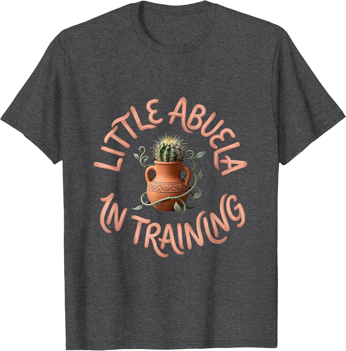 Little Abuela In Training Mexico Kids Design T-Shirt - Dark Heather Grey